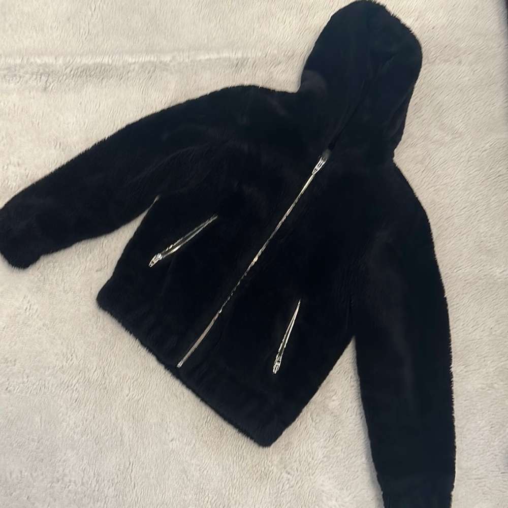 Blank NYC  kids faux fur hooded jacket